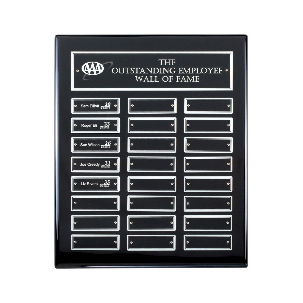 Ebony Perpetual Plaque with Black Header & 24 Plates