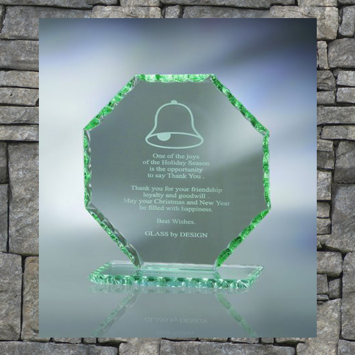 Glass hexagon-shaped trophy
